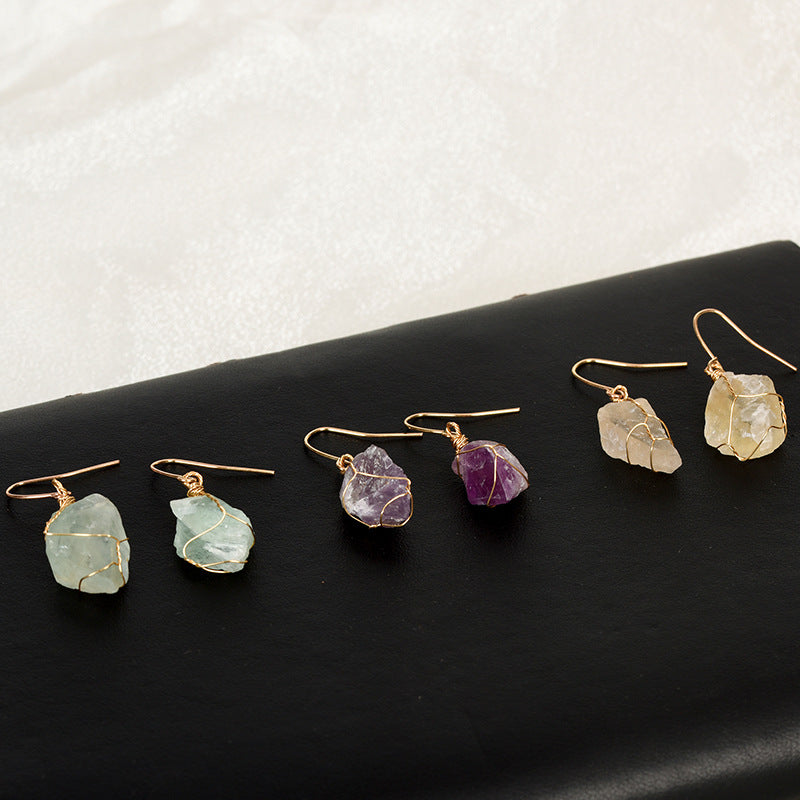 Natural crystal earrings