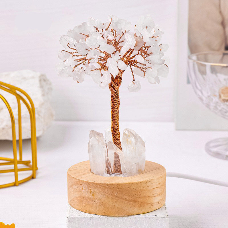 Natural crystal light tree