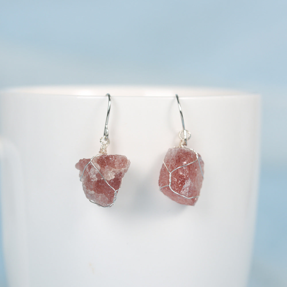 Natural crystal earrings