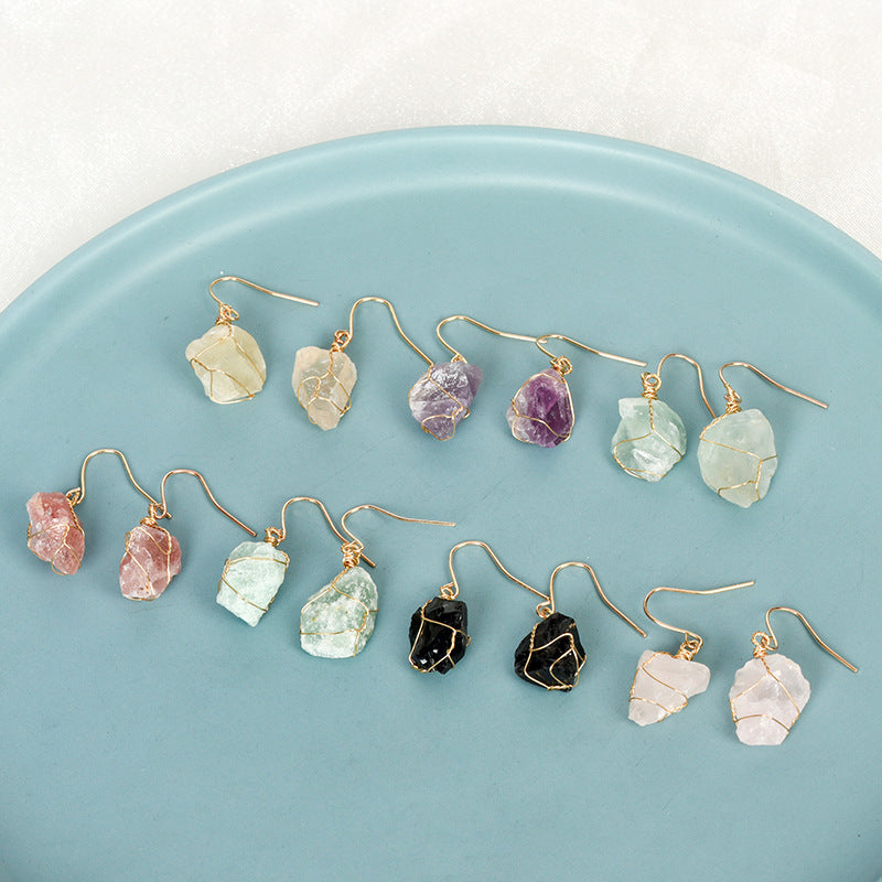 Natural crystal earrings