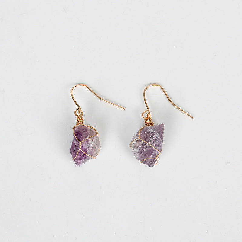 Natural crystal earrings