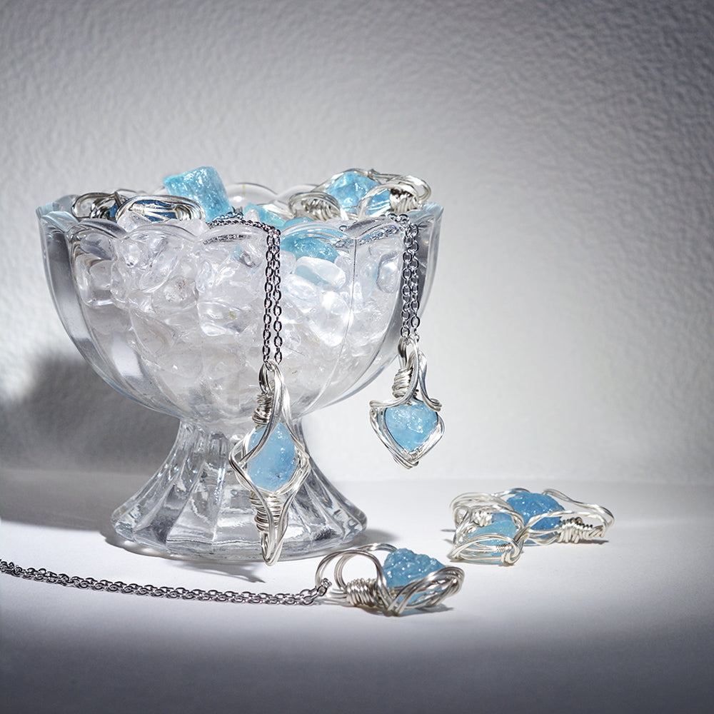 Dive into Tranquility with GL Jewelry's Blue Crystal Necklaces