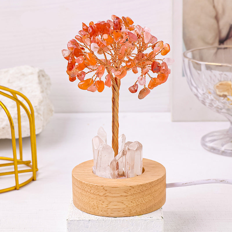 Natural crystal light tree