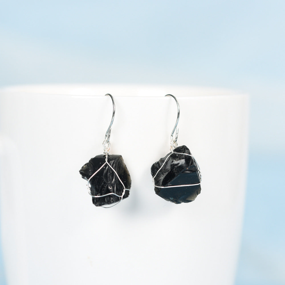 Natural crystal earrings