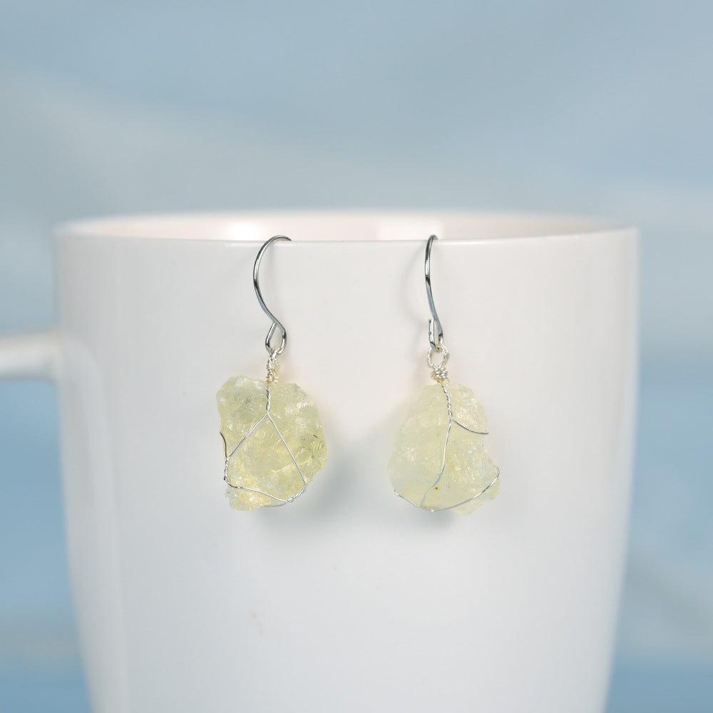 Natural crystal earrings