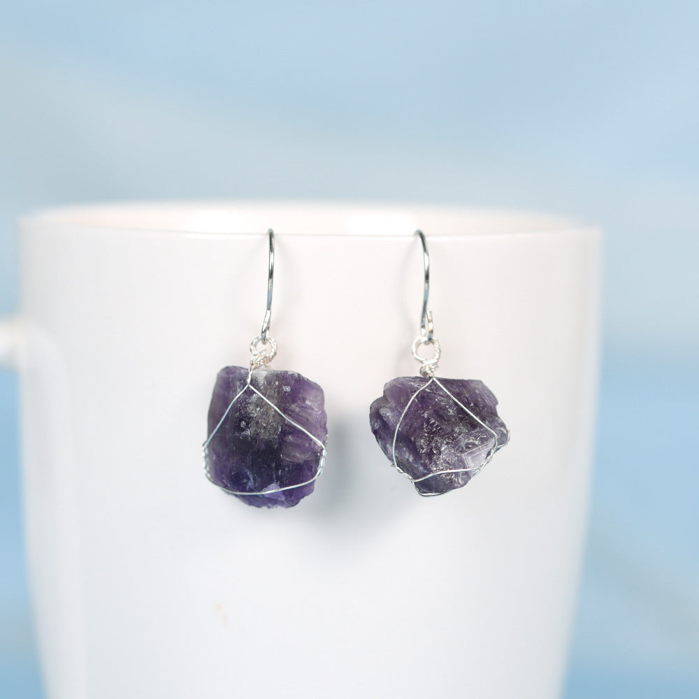 Natural crystal earrings