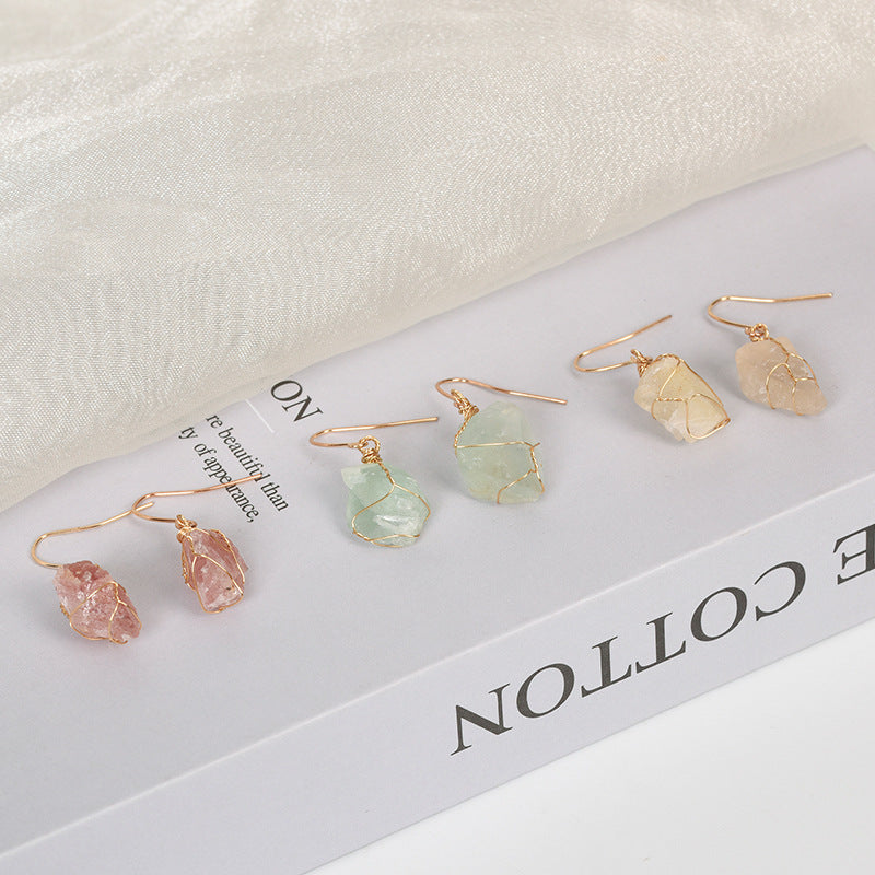 Natural crystal earrings