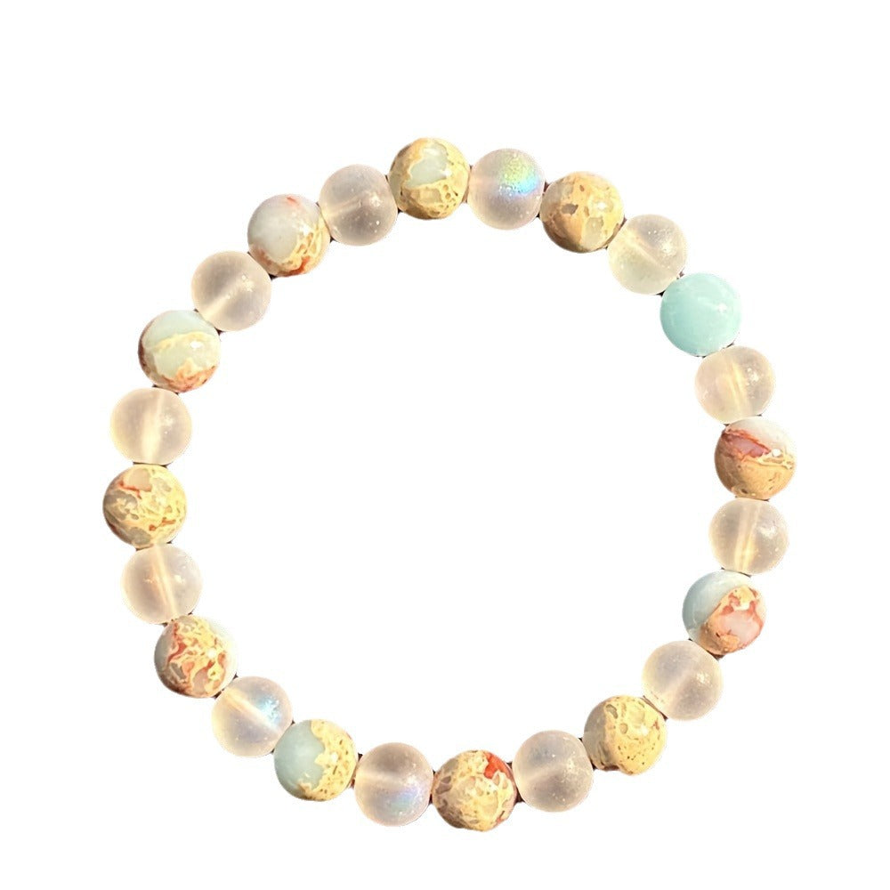 Popular TK bracelet Shoushan stone crystal bracelet colorful Yiwu factory utem frosted spot wholesale cross-border Shein
