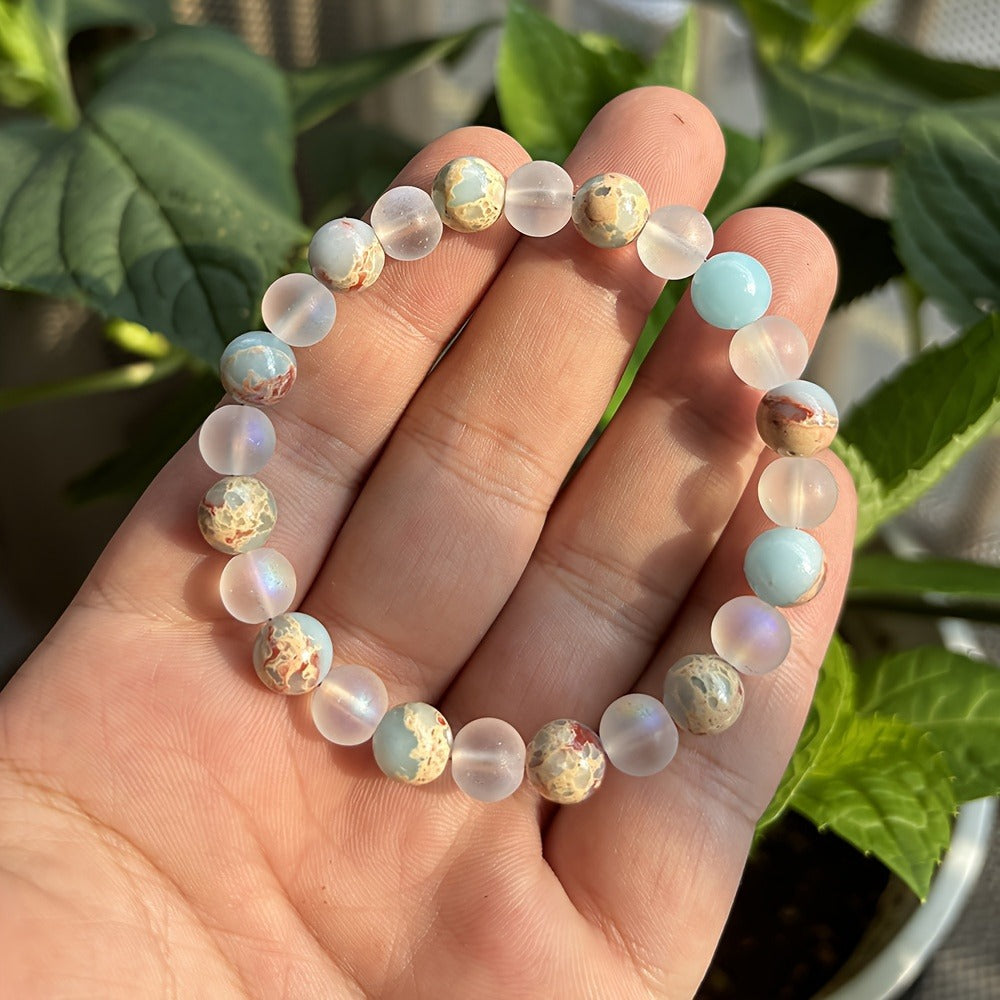 Popular TK bracelet Shoushan stone crystal bracelet colorful Yiwu factory utem frosted spot wholesale cross-border Shein