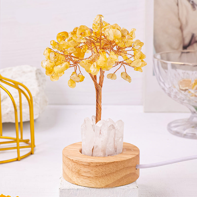 Natural crystal light tree