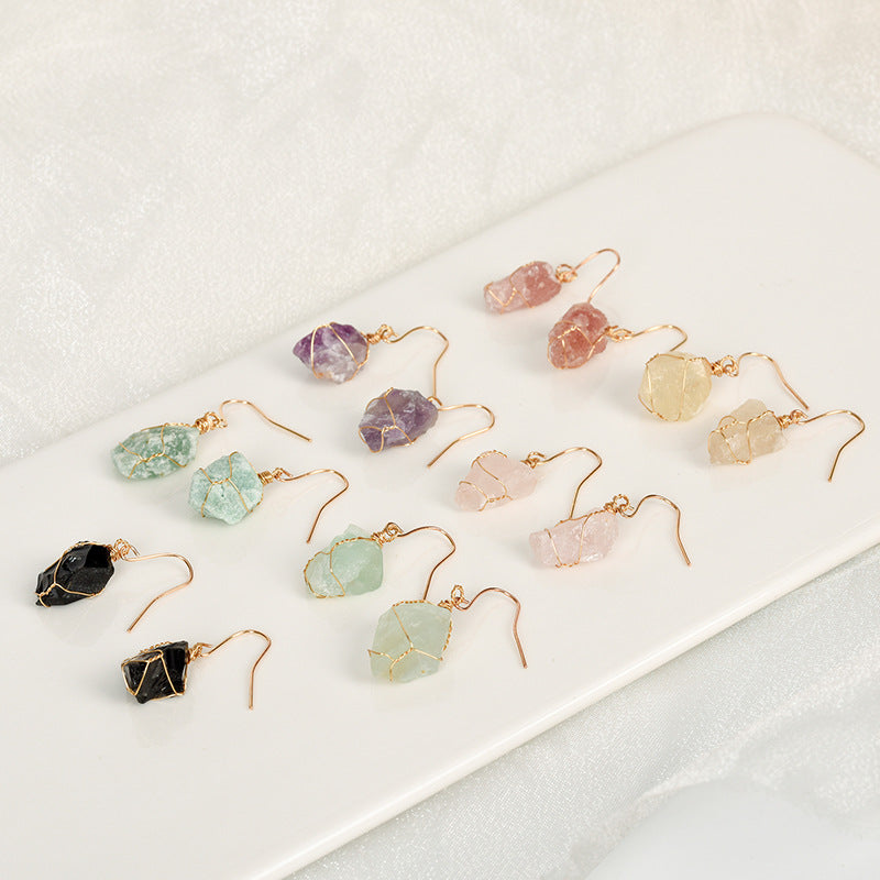 Natural crystal earrings