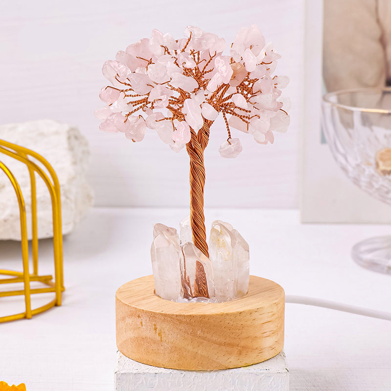 Natural crystal light tree