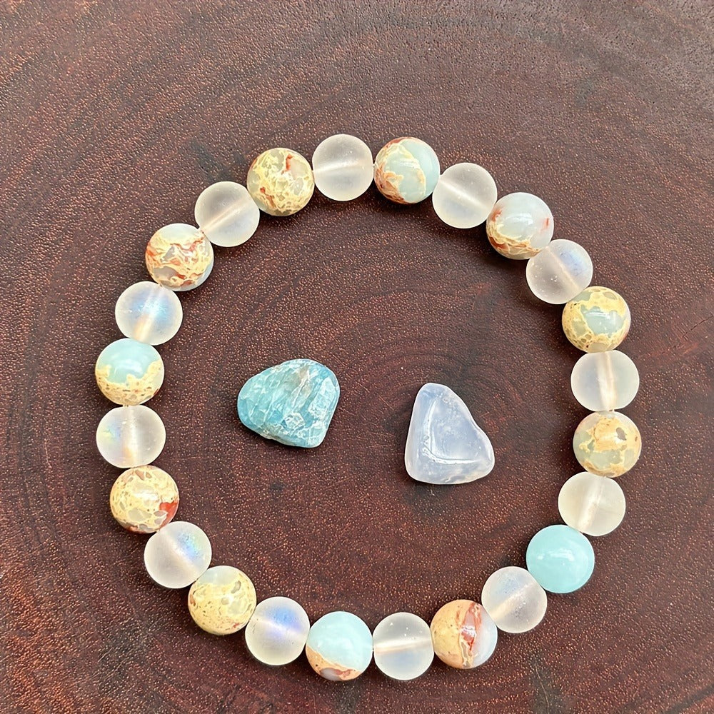 Popular TK bracelet Shoushan stone crystal bracelet colorful Yiwu factory utem frosted spot wholesale cross-border Shein