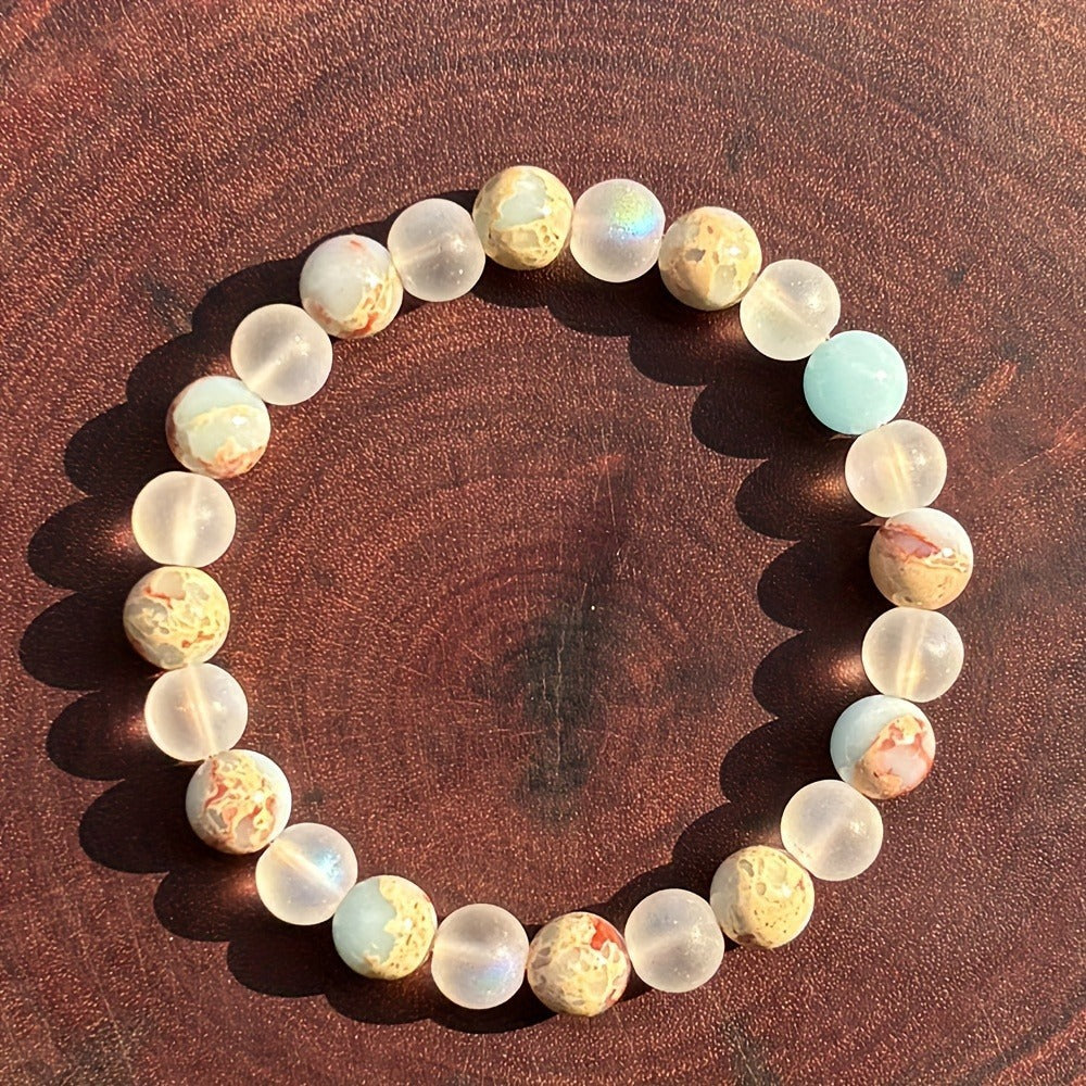 Popular TK bracelet Shoushan stone crystal bracelet colorful Yiwu factory utem frosted spot wholesale cross-border Shein