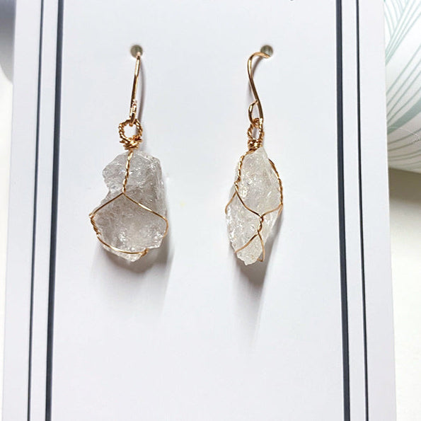 Natural crystal earrings