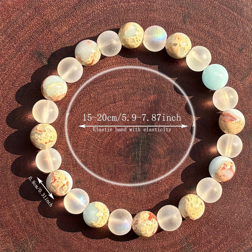 Popular TK bracelet Shoushan stone crystal bracelet colorful Yiwu factory utem frosted spot wholesale cross-border Shein
