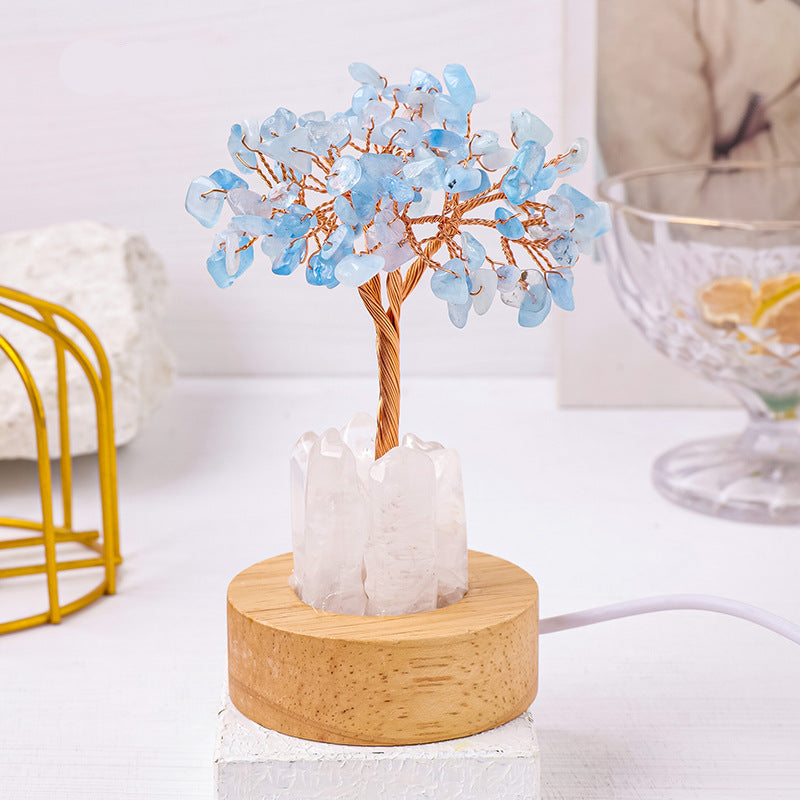 Natural crystal light tree